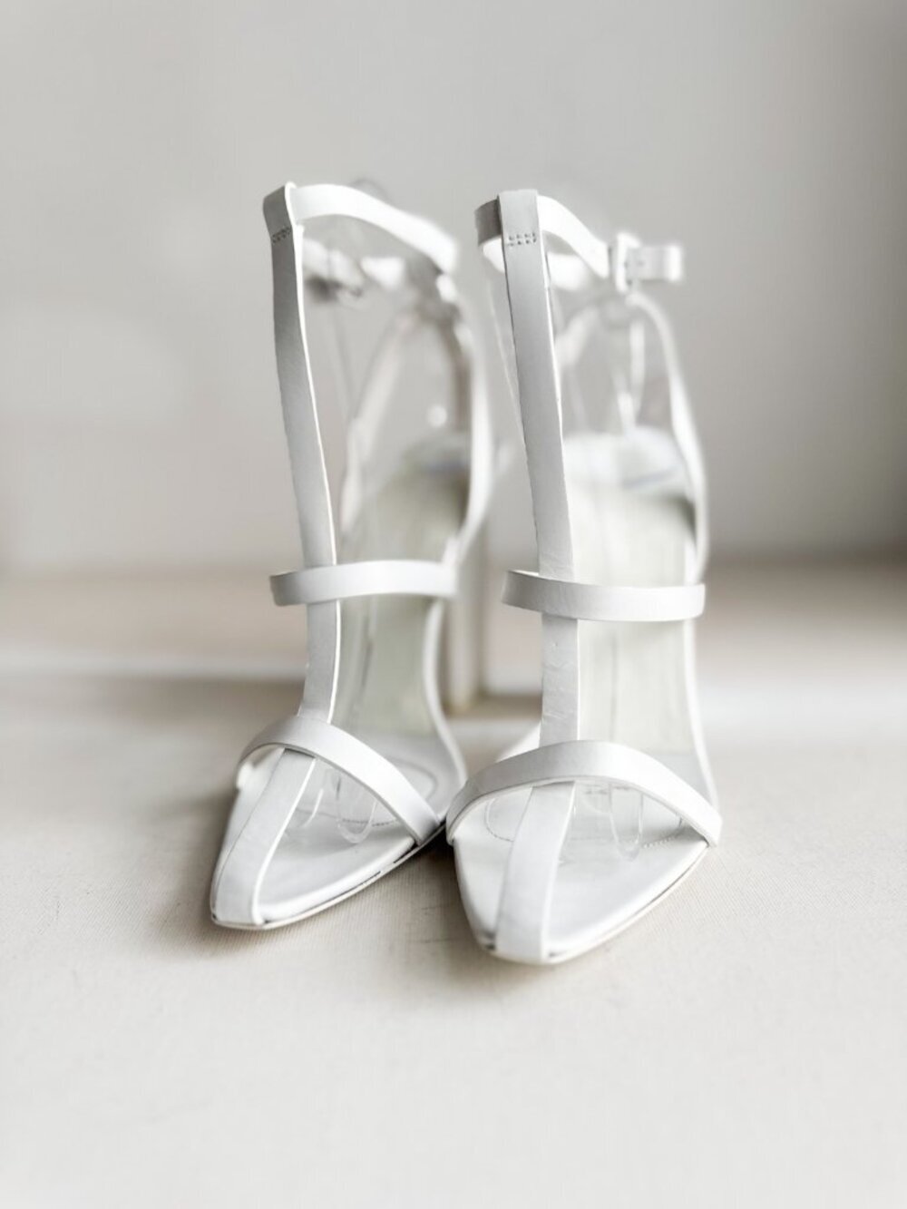 Alexander Wang Runway SS'13 Strappy White Leather Block Heel Sandals 39 - Picture 7 of 11